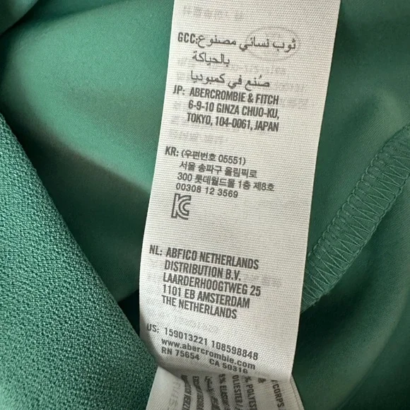 Abercrombie & Fitch Sz XS Emerald Backless Mini Dress with square neckline - Picture 9 of 10
